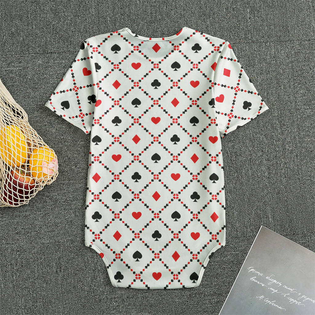 Poker Playing Card Suits Pattern Print Men's Bodysuit