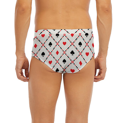 Poker Playing Card Suits Pattern Print Men's Briefs