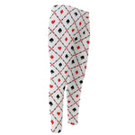 Poker Playing Card Suits Pattern Print Men's Compression Pants
