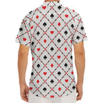 Poker Playing Card Suits Pattern Print Men's Deep V-Neck Shirt