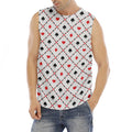 Poker Playing Card Suits Pattern Print Men's Fitness Tank Top