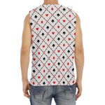 Poker Playing Card Suits Pattern Print Men's Fitness Tank Top