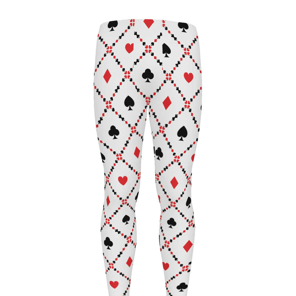 Poker Playing Card Suits Pattern Print Men's leggings