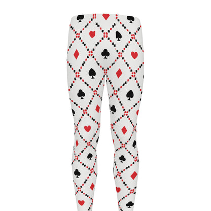 Poker Playing Card Suits Pattern Print Men's leggings