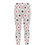 Poker Playing Card Suits Pattern Print Men's leggings