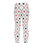 Poker Playing Card Suits Pattern Print Men's leggings