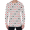 Poker Playing Card Suits Pattern Print Men's Long Sleeve T-Shirt