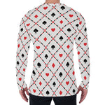 Poker Playing Card Suits Pattern Print Men's Long Sleeve T-Shirt