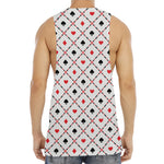 Poker Playing Card Suits Pattern Print Men's Muscle Tank Top