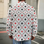 Poker Playing Card Suits Pattern Print Men's Shirt Jacket