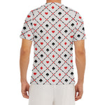 Poker Playing Card Suits Pattern Print Men's Short Sleeve Rash Guard