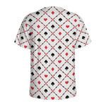 Poker Playing Card Suits Pattern Print Men's Sports T-Shirt