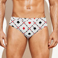 Poker Playing Card Suits Pattern Print Men's Swim Briefs