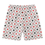 Poker Playing Card Suits Pattern Print Men's Swim Trunks