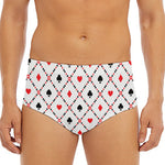 Poker Playing Card Suits Pattern Print Men's Triangle Swim Briefs