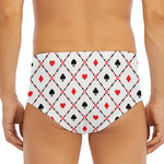 Poker Playing Card Suits Pattern Print Men's Triangle Swim Briefs