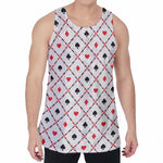 Poker Playing Card Suits Pattern Print Men's Velvet Tank Top