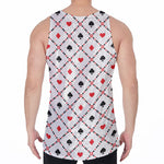 Poker Playing Card Suits Pattern Print Men's Velvet Tank Top