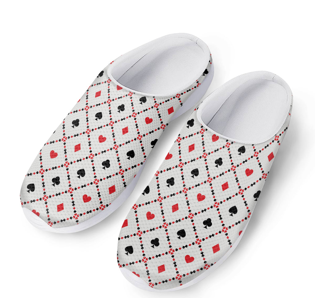 Poker Playing Card Suits Pattern Print Mesh Casual Shoes