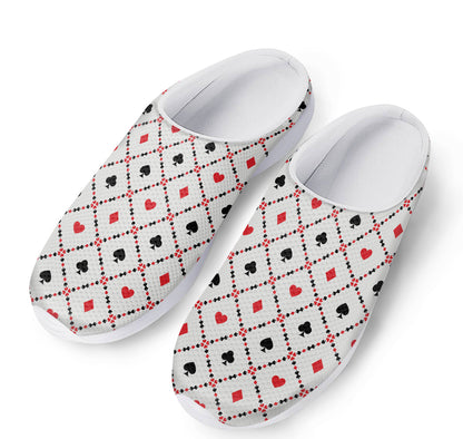 Poker Playing Card Suits Pattern Print Mesh Casual Shoes