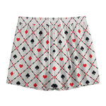 Poker Playing Card Suits Pattern Print Mesh Shorts