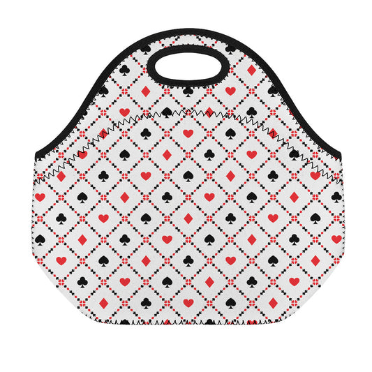 Poker Playing Card Suits Pattern Print Neoprene Lunch Bag