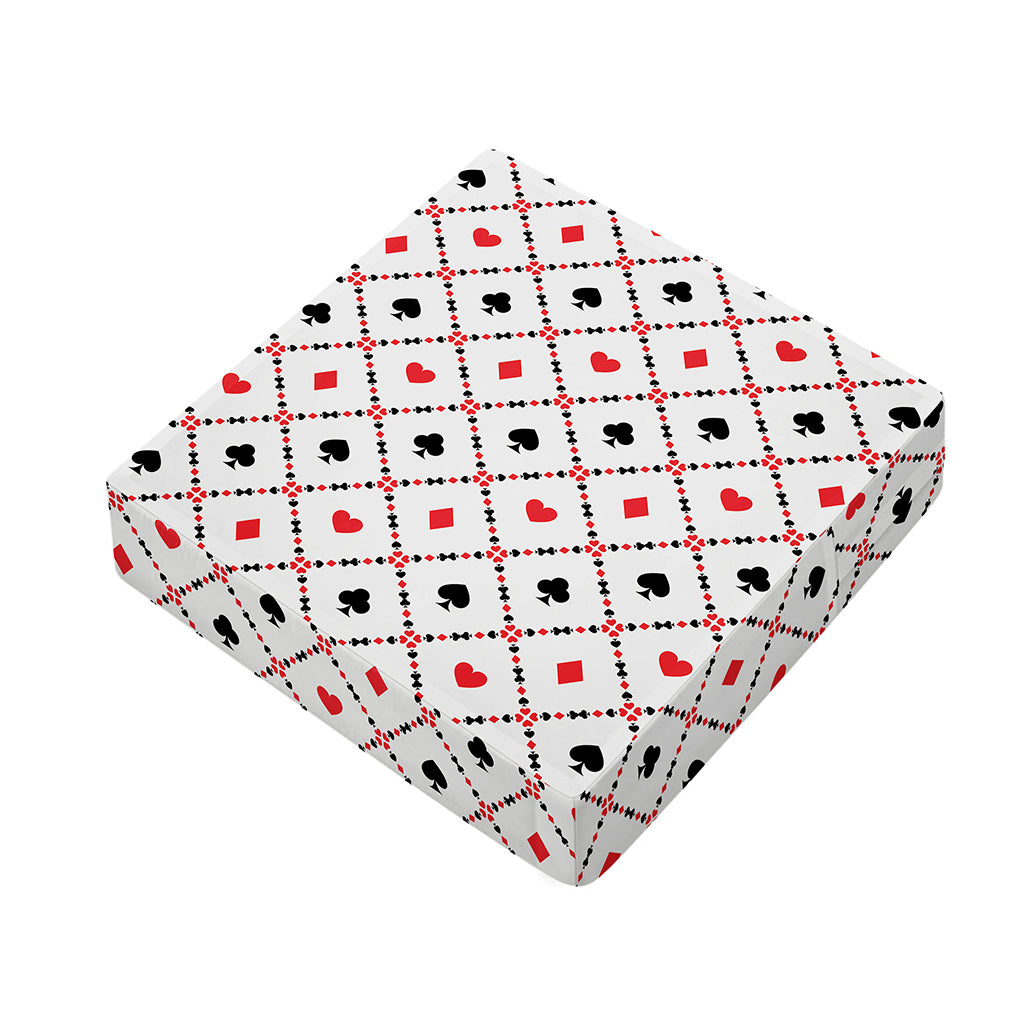 Poker Playing Card Suits Pattern Print Outdoor Seat Cushion Cover