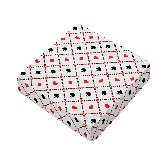 Poker Playing Card Suits Pattern Print Outdoor Seat Cushion Cover
