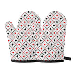 Poker Playing Card Suits Pattern Print Oven Mitts