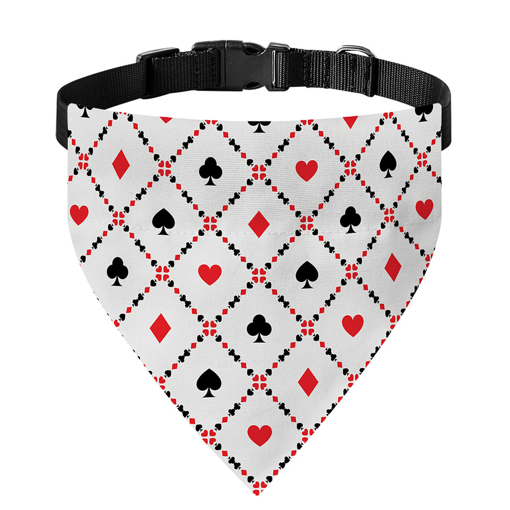 Poker Playing Card Suits Pattern Print Over The Collar Dog Bandana