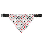 Poker Playing Card Suits Pattern Print Over The Collar Dog Bandana