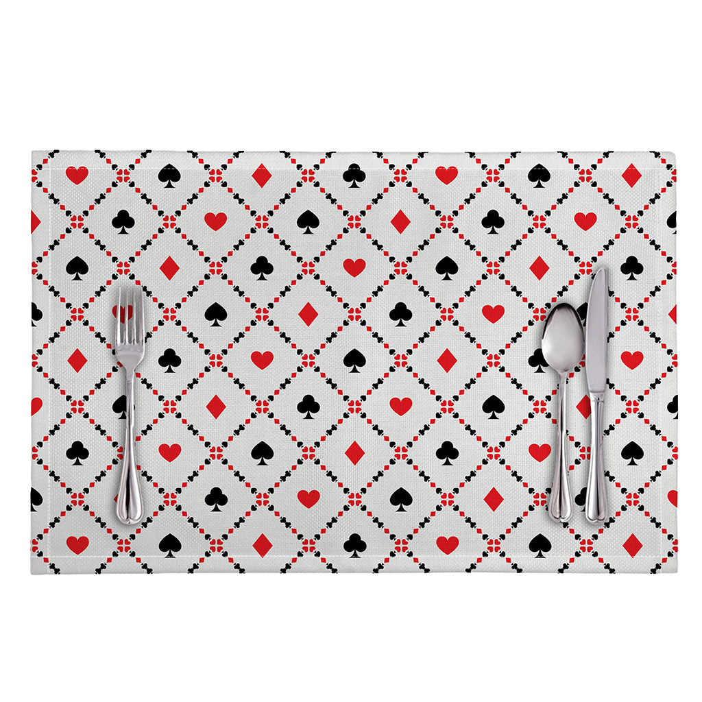 Poker Playing Card Suits Pattern Print Placemat