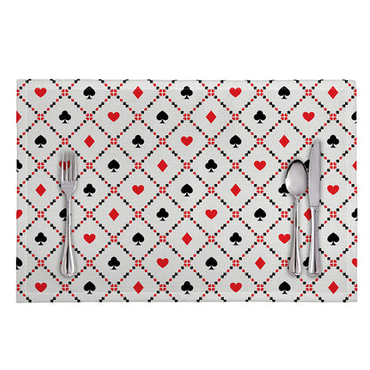 Poker Playing Card Suits Pattern Print Placemat