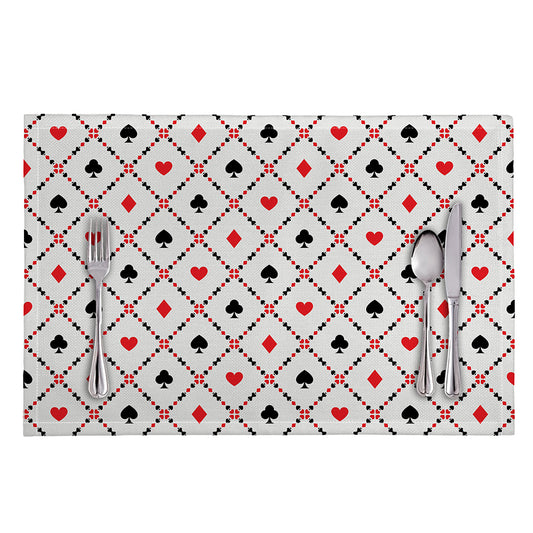 Poker Playing Card Suits Pattern Print Placemat