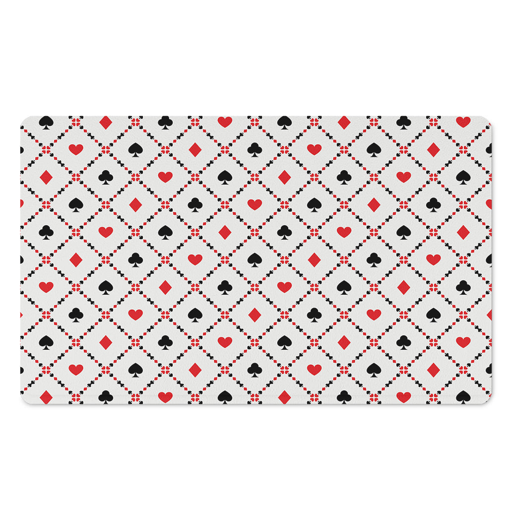 Poker Playing Card Suits Pattern Print Polyester Doormat