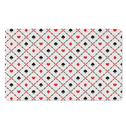 Poker Playing Card Suits Pattern Print Polyester Doormat