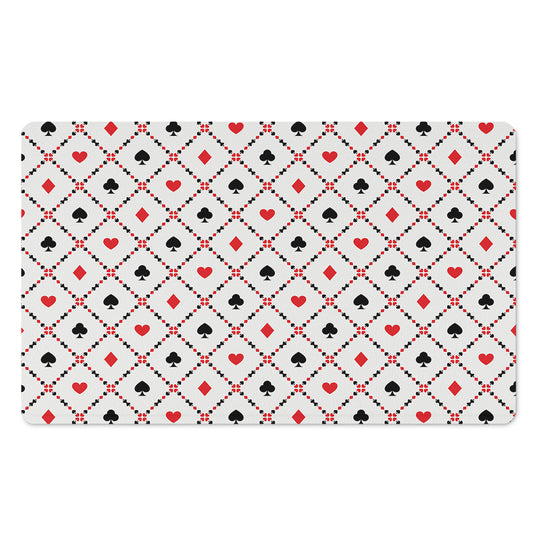 Poker Playing Card Suits Pattern Print Polyester Doormat