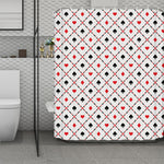 Poker Playing Card Suits Pattern Print Polyester Shower Curtain