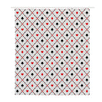 Poker Playing Card Suits Pattern Print Polyester Shower Curtain