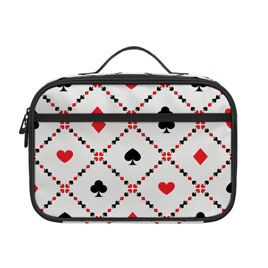 Poker Playing Card Suits Pattern Print Portable Lunch Bag