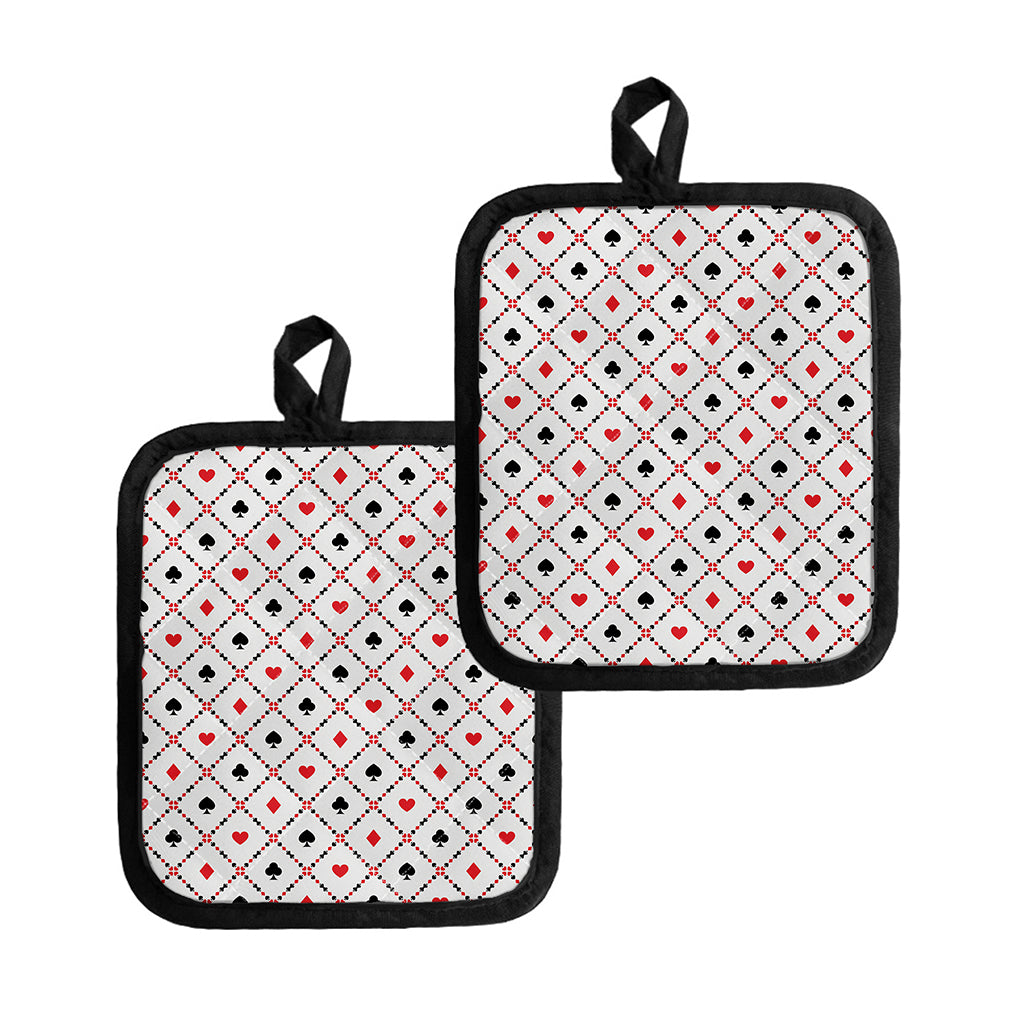 Poker Playing Card Suits Pattern Print Pot Holders