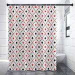 Poker Playing Card Suits Pattern Print Premium Shower Curtain