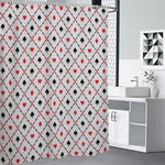 Poker Playing Card Suits Pattern Print Premium Shower Curtain