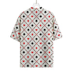 Poker Playing Card Suits Pattern Print Rayon Hawaiian Shirt