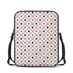 Poker Playing Card Suits Pattern Print Rectangular Crossbody Bag