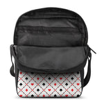 Poker Playing Card Suits Pattern Print Rectangular Crossbody Bag