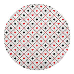 Poker Playing Card Suits Pattern Print Round Blanket
