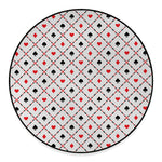 Poker Playing Card Suits Pattern Print Round Floor Mat