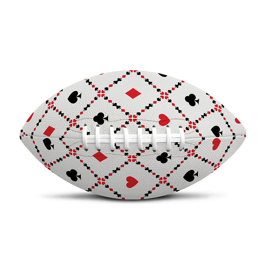 Poker Playing Card Suits Pattern Print Rugby Ball