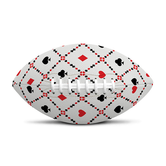Poker Playing Card Suits Pattern Print Rugby Ball